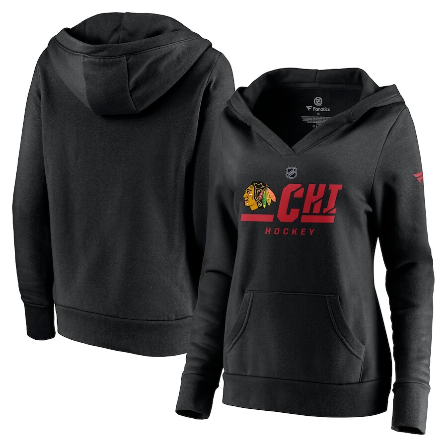 

Пуловер с капюшоном Fanatics Branded Chicago Blackhawks, черный