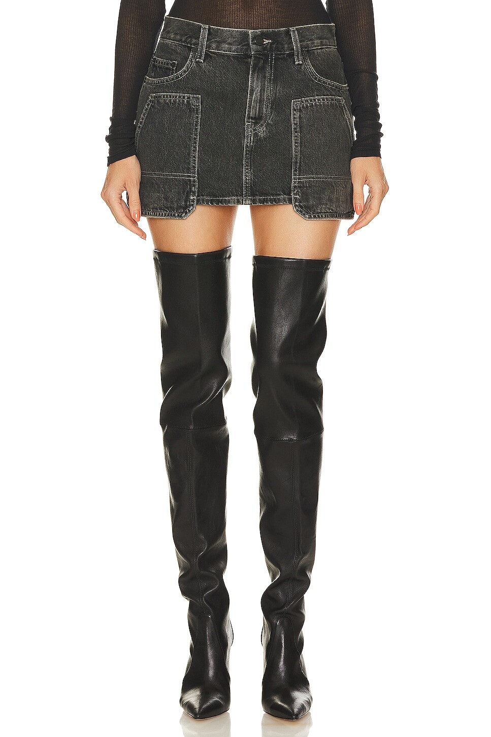 

Юбка мини Helmut Lang Carpenter, цвет Washed Charcoal