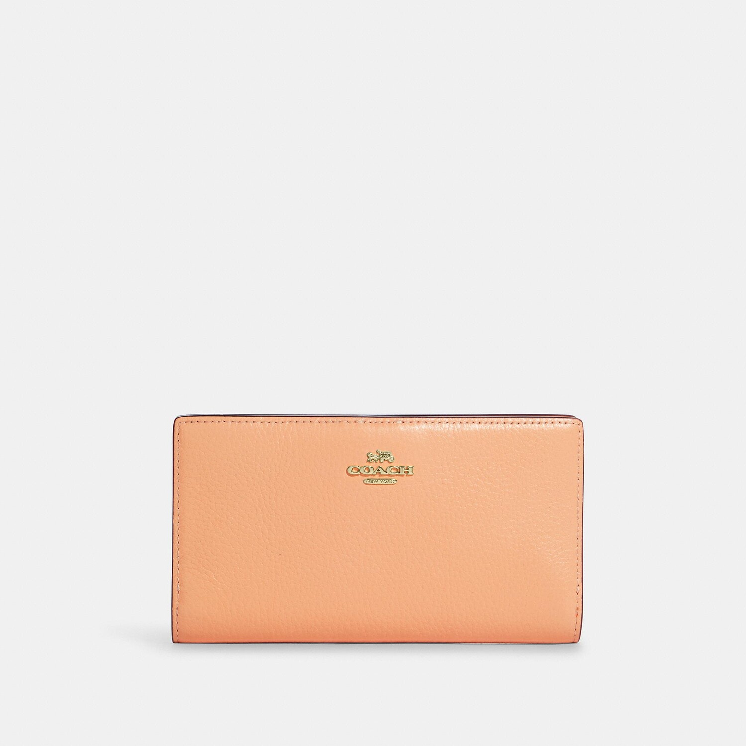 

Тонкий кошелек Coach Outlet на молнии, цвет Gold/Faded Blush