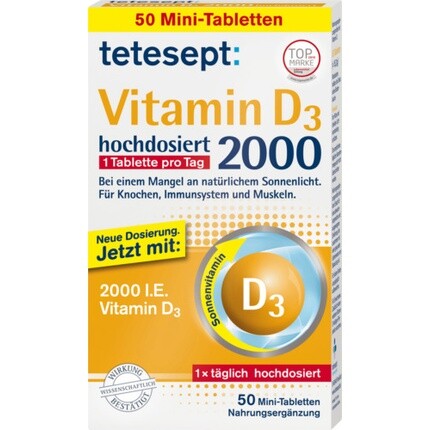 

Витамин D3 2000 50 таблеток, Tetesept