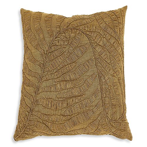 Декоративная подушка цвета пальмового листа из бисера, 20 x 20 дюймов Global Views, цвет Gold