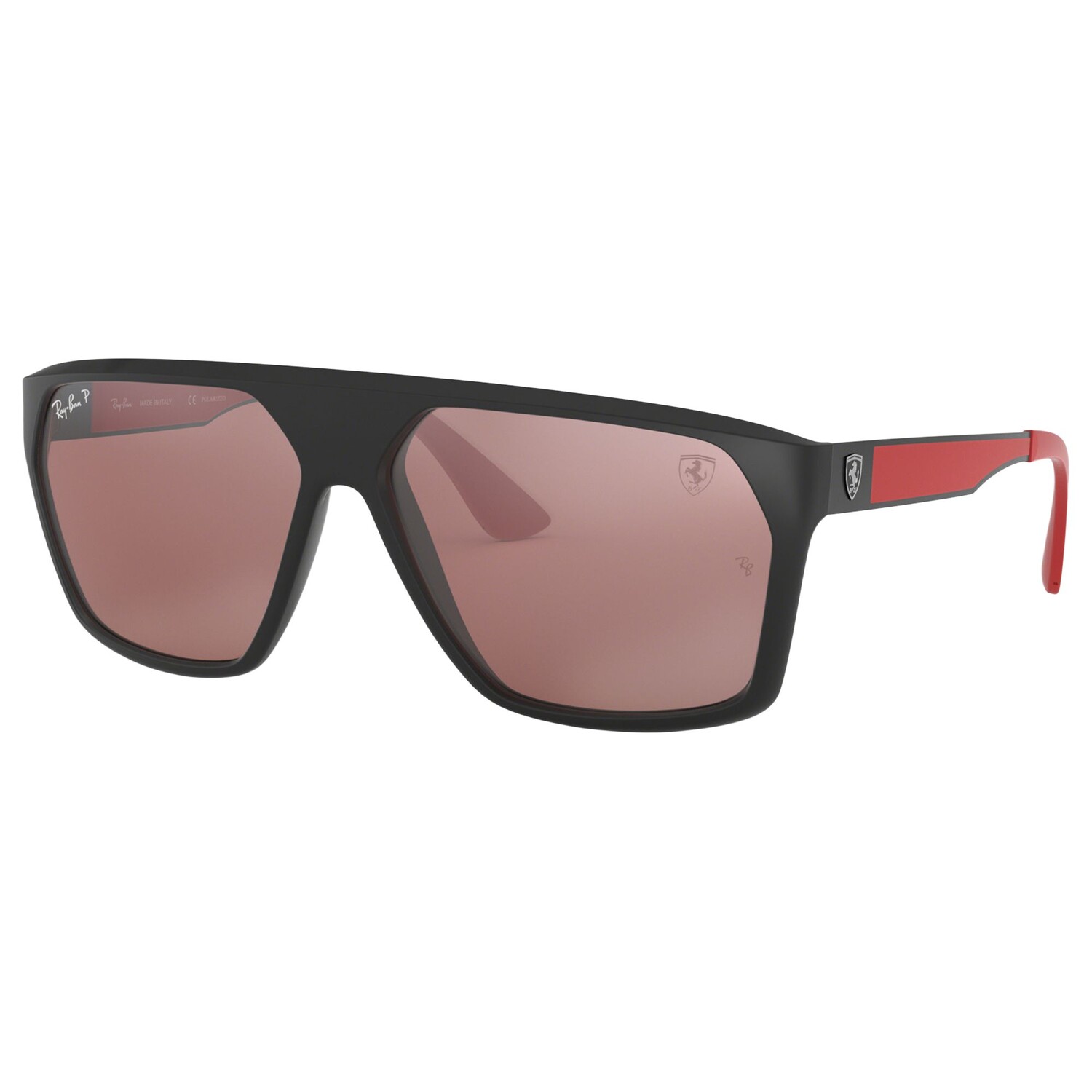 

RB4309M Мужские квадратные поляризованные солнцезащитные очки Scuderia Ferrari Collection Ray-Ban, матовый черный/фиолетовый
