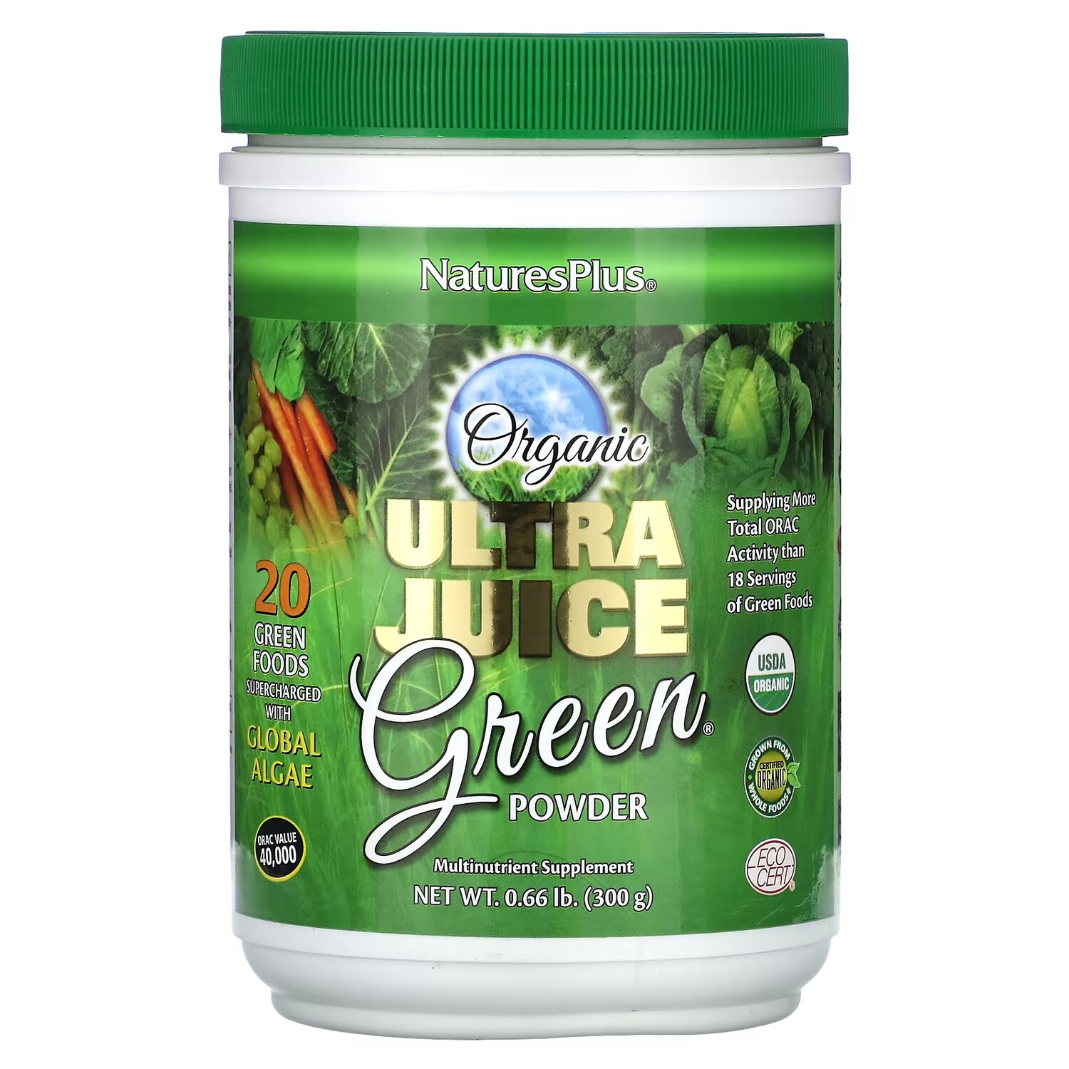 

Органический зеленый порошок NaturesPlus Ultra Juice