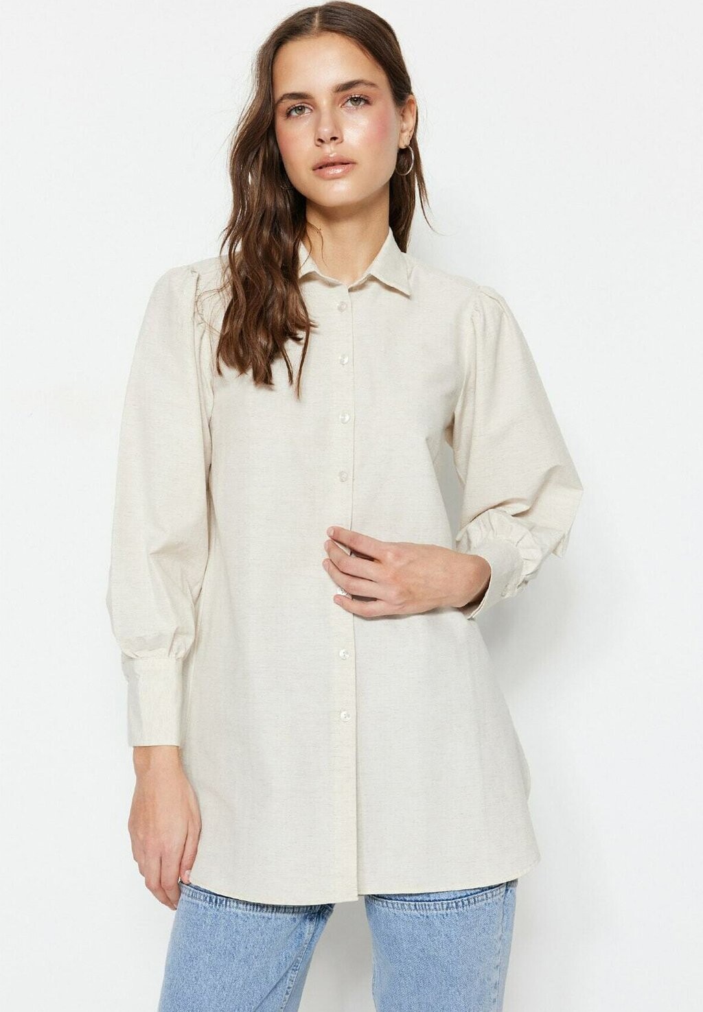 

Рубашка Trendyol Modest, бежевый