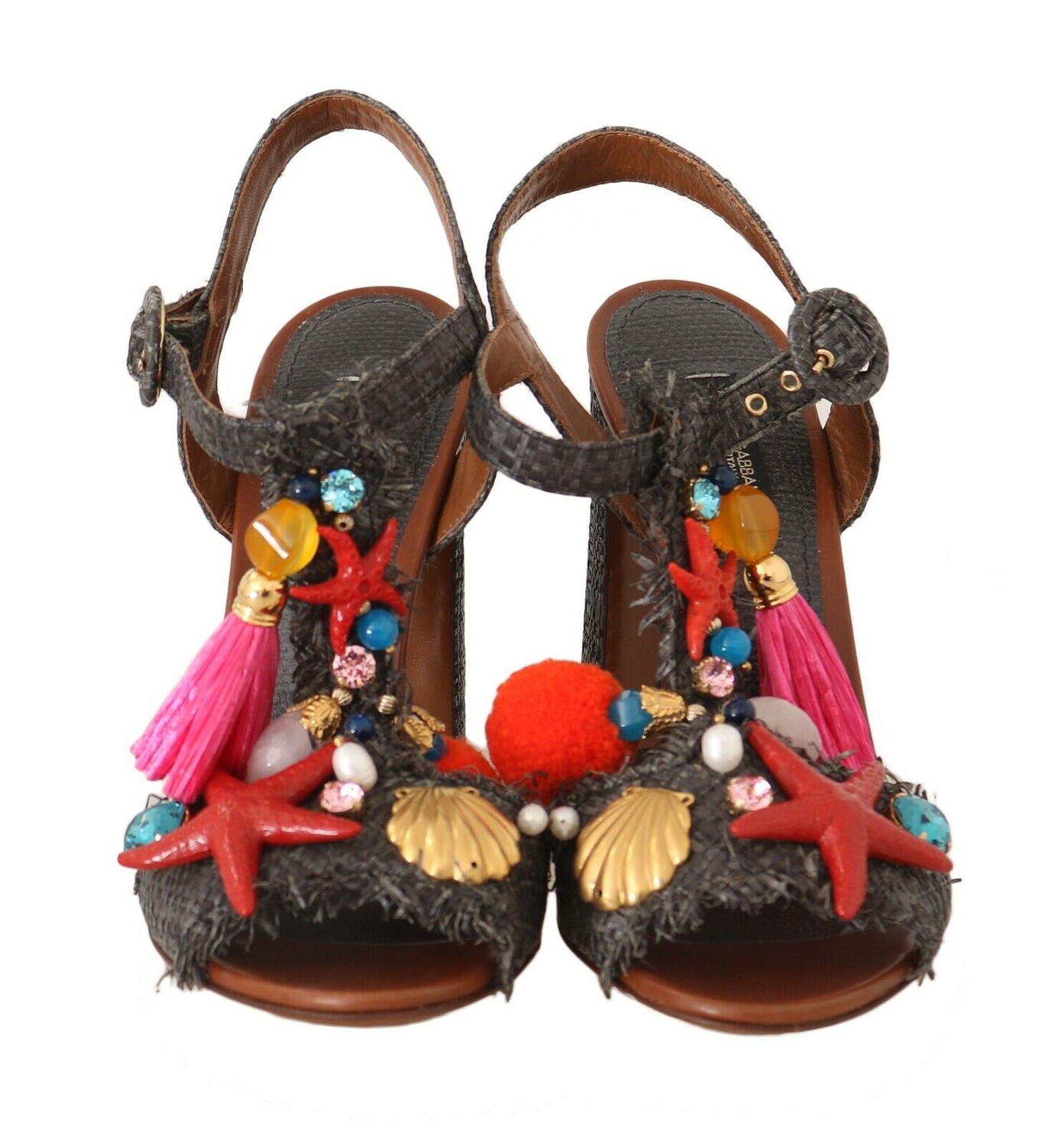 

Dolce & Gabbana Элегантные женские босоножки на каблуке с Т-образным ремешком Marina Marina, серый