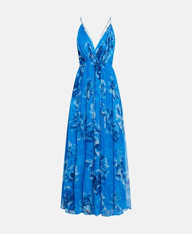 

Длинное платье Halston, светло-синий