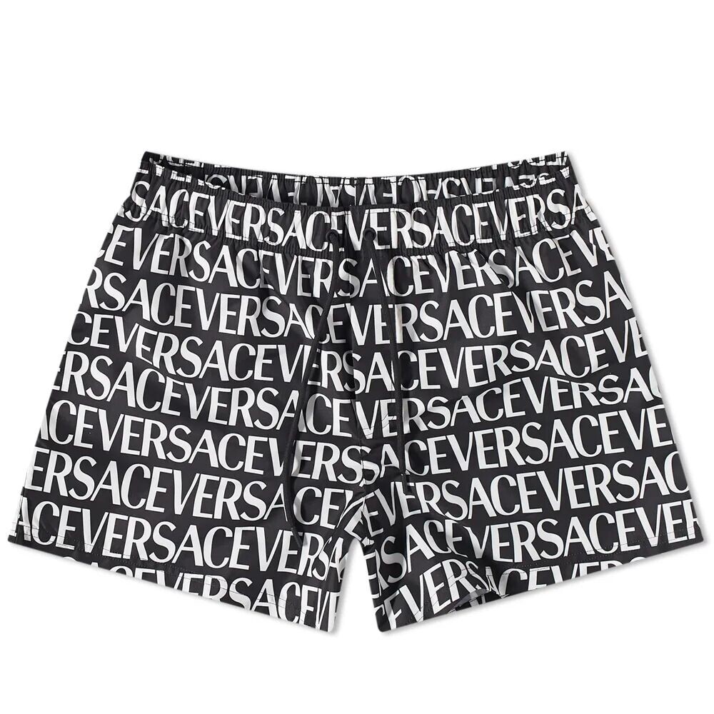 

Versace Плавки с логотипом по всей поверхности, черный