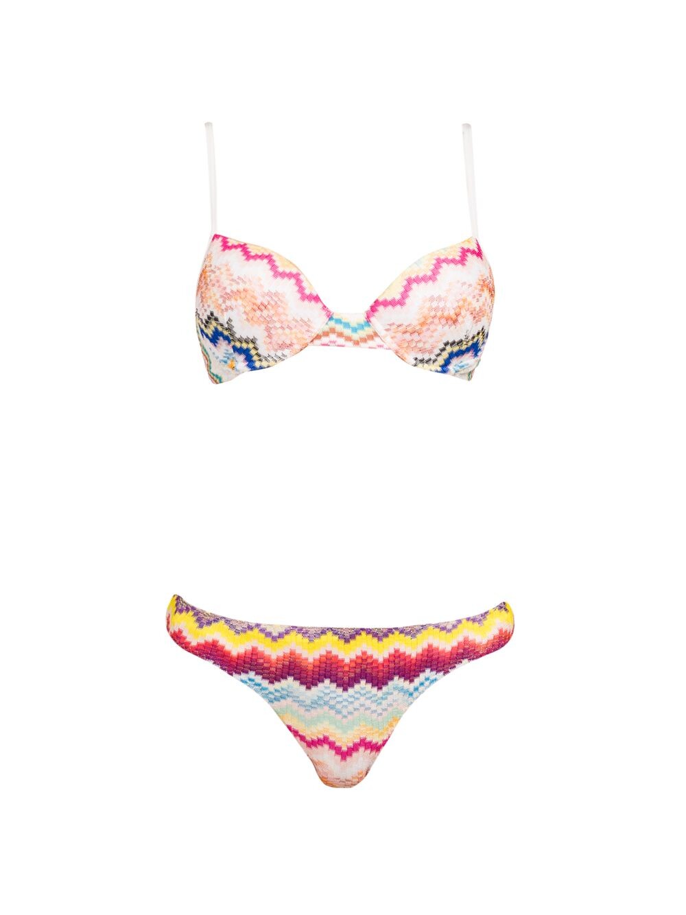

Комплект бикини балконет из двух частей с узором шеврон Missoni, разноцветный, Серый
