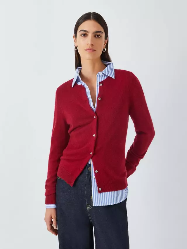 

Кардиган John Lewis Cashmere Crew Neck, цвет merlot