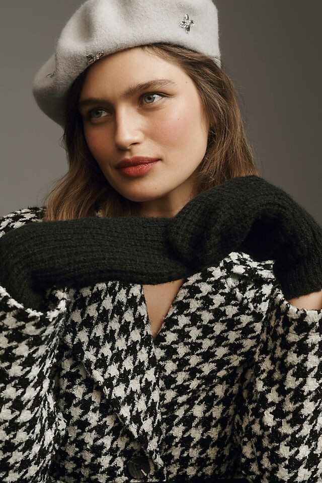 

Вафельные варежки от Anthropologie, черный