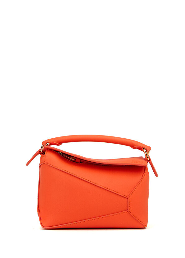 

Мини-пазл оранжевая женская кожаная сумка Loewe