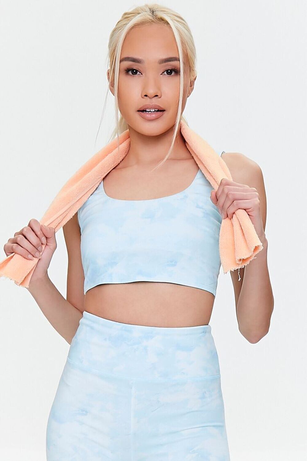 

Спортивный бюстгальтер с принтом тай-дай Forever 21, синий