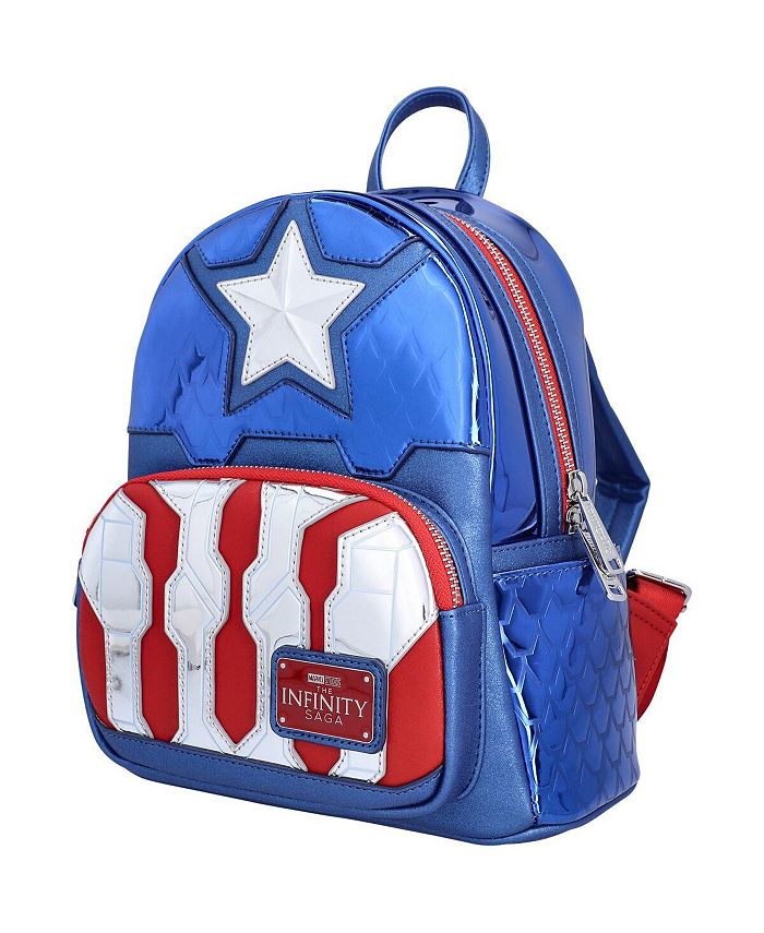 Мини-рюкзак для косплея Marvel Captain America Shine Loungefly, синий рюкзак loungefly marvel ironman light up mini backpack mvbk0161