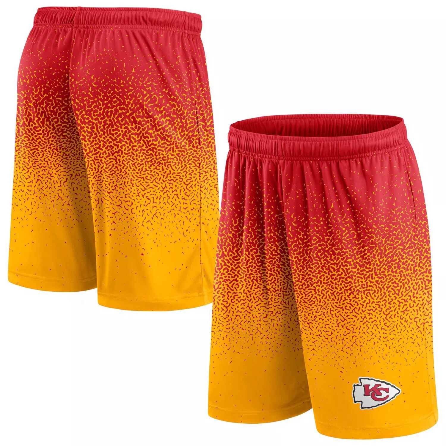 

Мужские фирменные красные/золотые шорты Fanatics Kansas City Chiefs с эффектом омбре