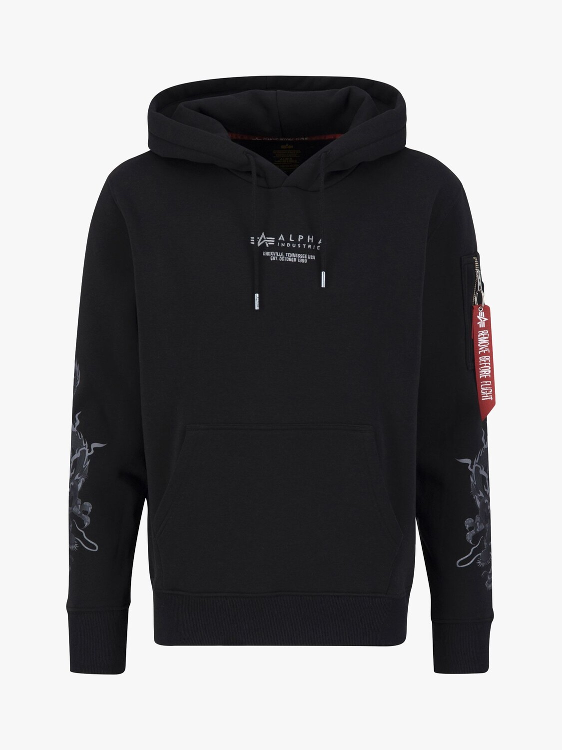 

Толстовка с вышивкой дракона Alpha Industries, черный