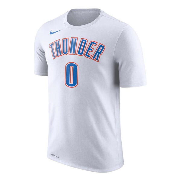 

Футболка Men's Nike Thunder No. 0 Russell Westbrook Casual Sports Breathable Basketball Short Sleeve White T-Shirt, белый