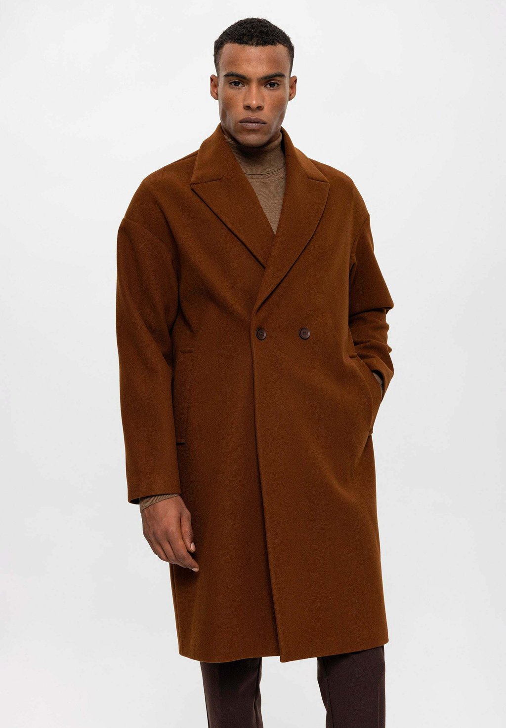 Пальто классическое Double Breasted Antioch, коричневый классическое пальто herringbone antioch коричневый