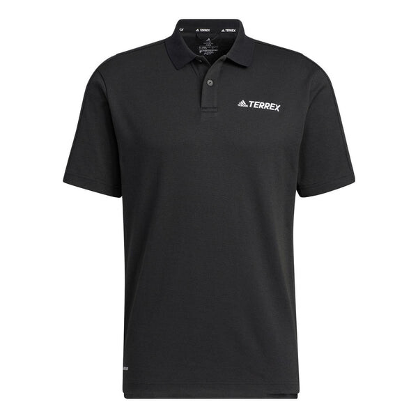

Футболка adidas Solid Color Alphabet Logo Printing Casual Short Sleeve Polo Shirt Black, черный