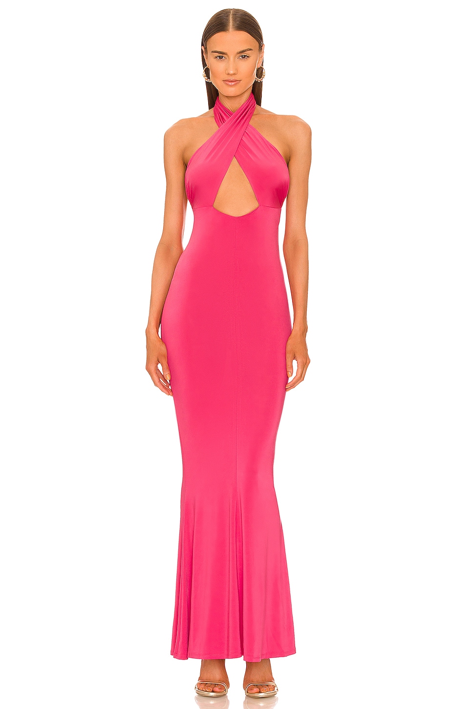 

Платье макси Michael Costello x REVOLVE Cross Front, цвет Hot Pink