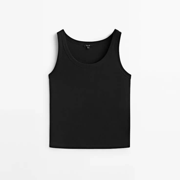 

Топ Massimo Dutti Cotton, черный
