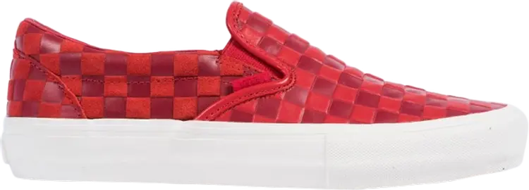 

Кеды Vans Engineered Garments x Classic Slip-On Red Checkerboard, красный
