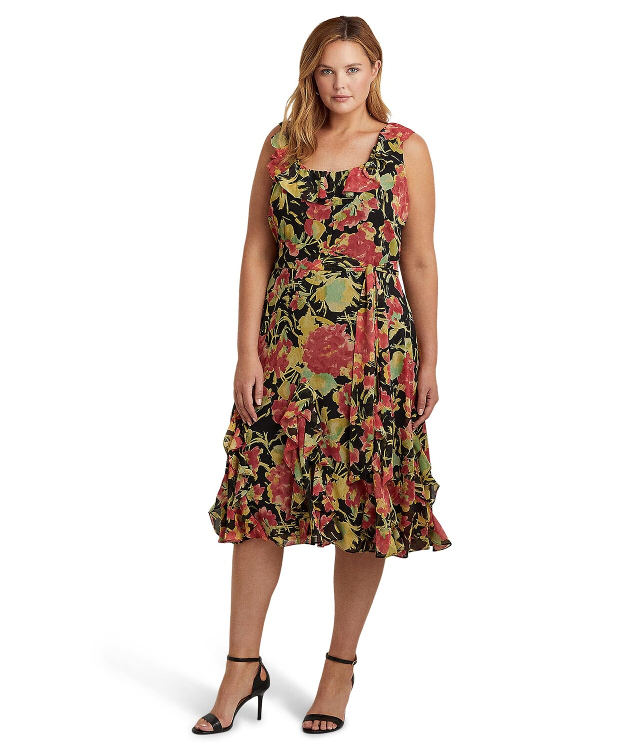 

Платье LAUREN Ralph Lauren, Plus Size Floral Crinkle Georgette Dress