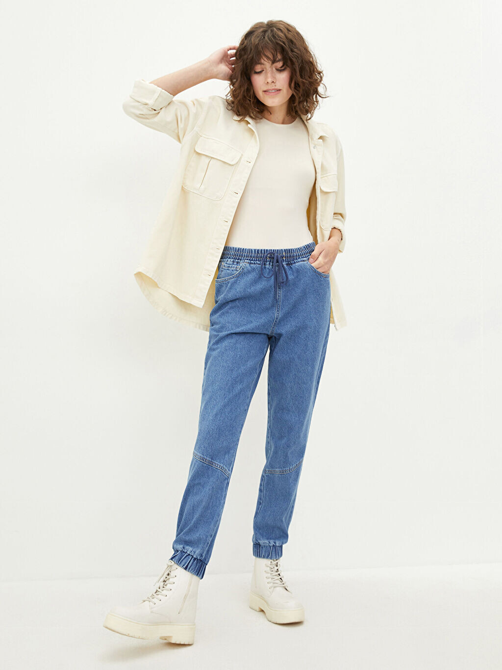 

Женские джинсы Rodeo с высокой талией и карманом Paperbag с деталями LCW Jeans