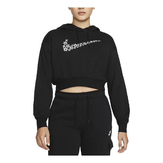 

Толстовка Nike Sportswear Logo Embroidered Loose Fleece Black, Черный