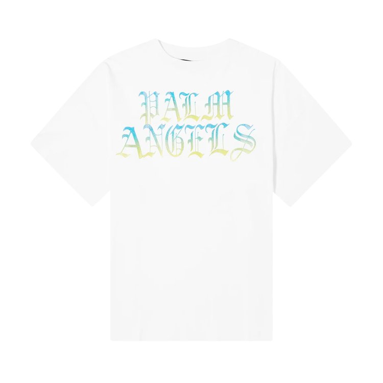 Футболка Palm Angels Hue Gothic Logo Over T-Shirt 'White/Multicolor', белый - фото