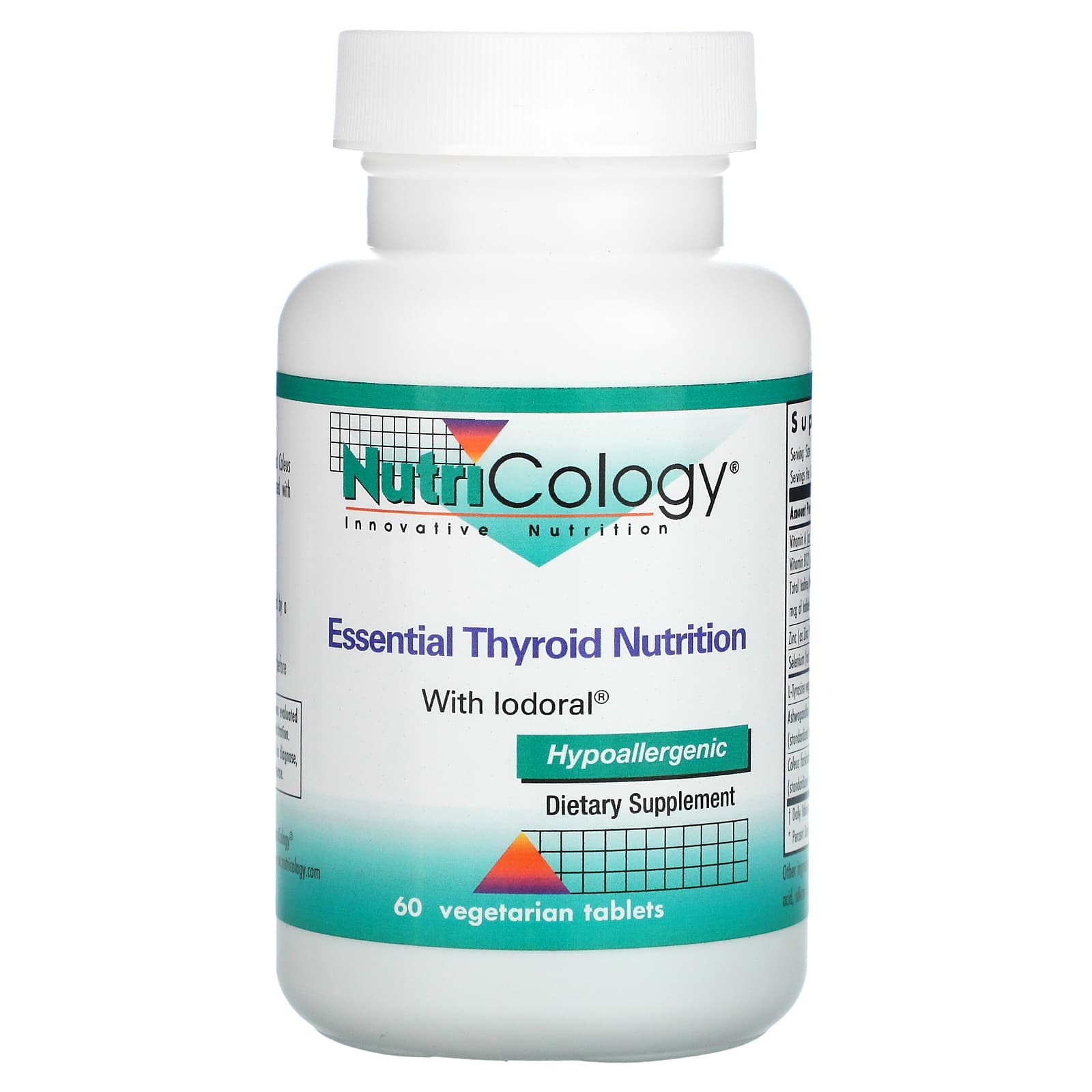 Основное Питание Nutricology щитовидной железы с йодоралом, 60 вегетарианских таблеток