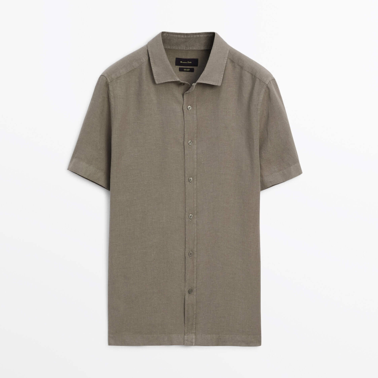 

Рубашка Massimo Dutti 100% Linen With Short Sleeves, зеленый