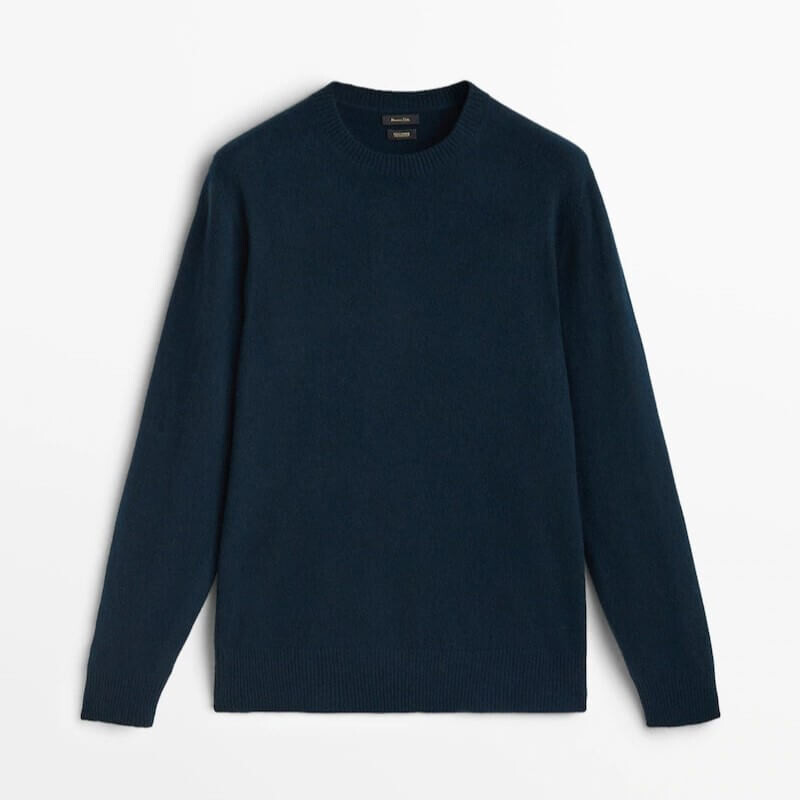 

Свитер Massimo Dutti 100% Cashmere Crew Neck, темно-синий