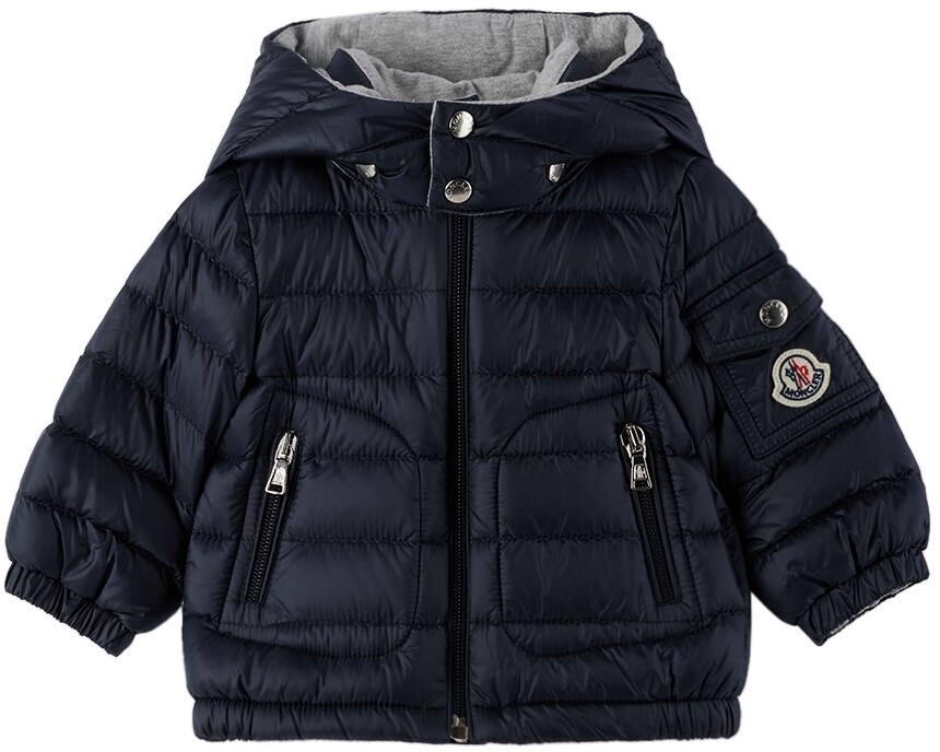 

Темно-синяя пуховая куртка Baby Lauros Moncler Enfant, Синий, Темно-синяя пуховая куртка Baby Lauros Moncler Enfant