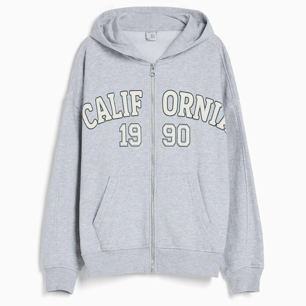 

Толстовка Bershka Printed Oversize, серый
