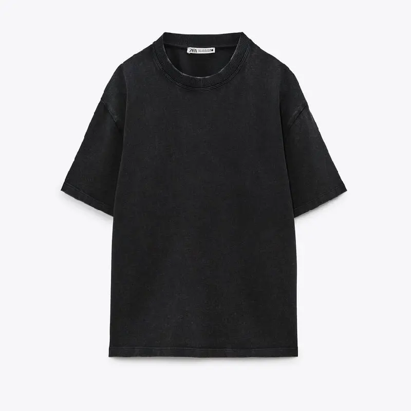 

Футболка Zara Faded Cotton, темно-серый