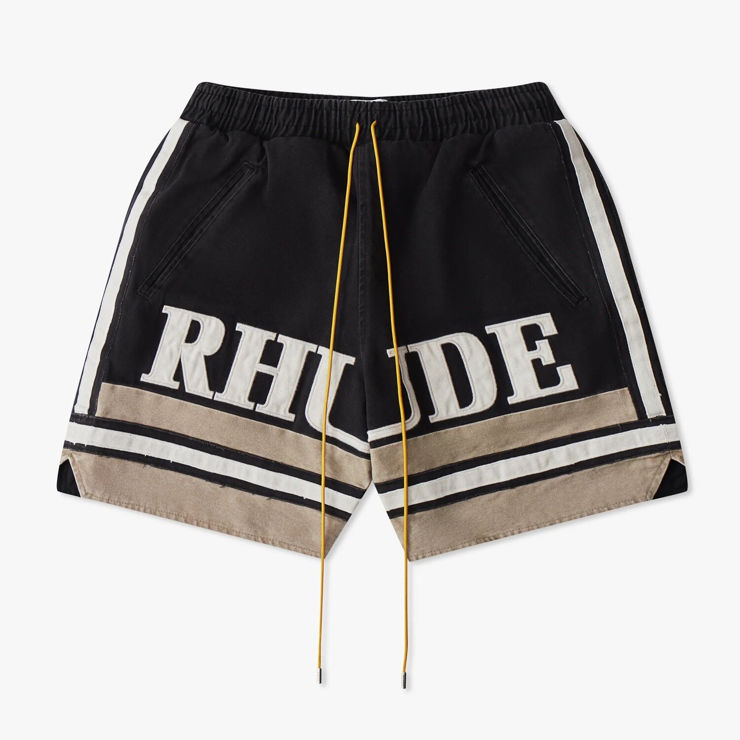 

Шорты Rhude Embroidered Logo, черный/бежевый