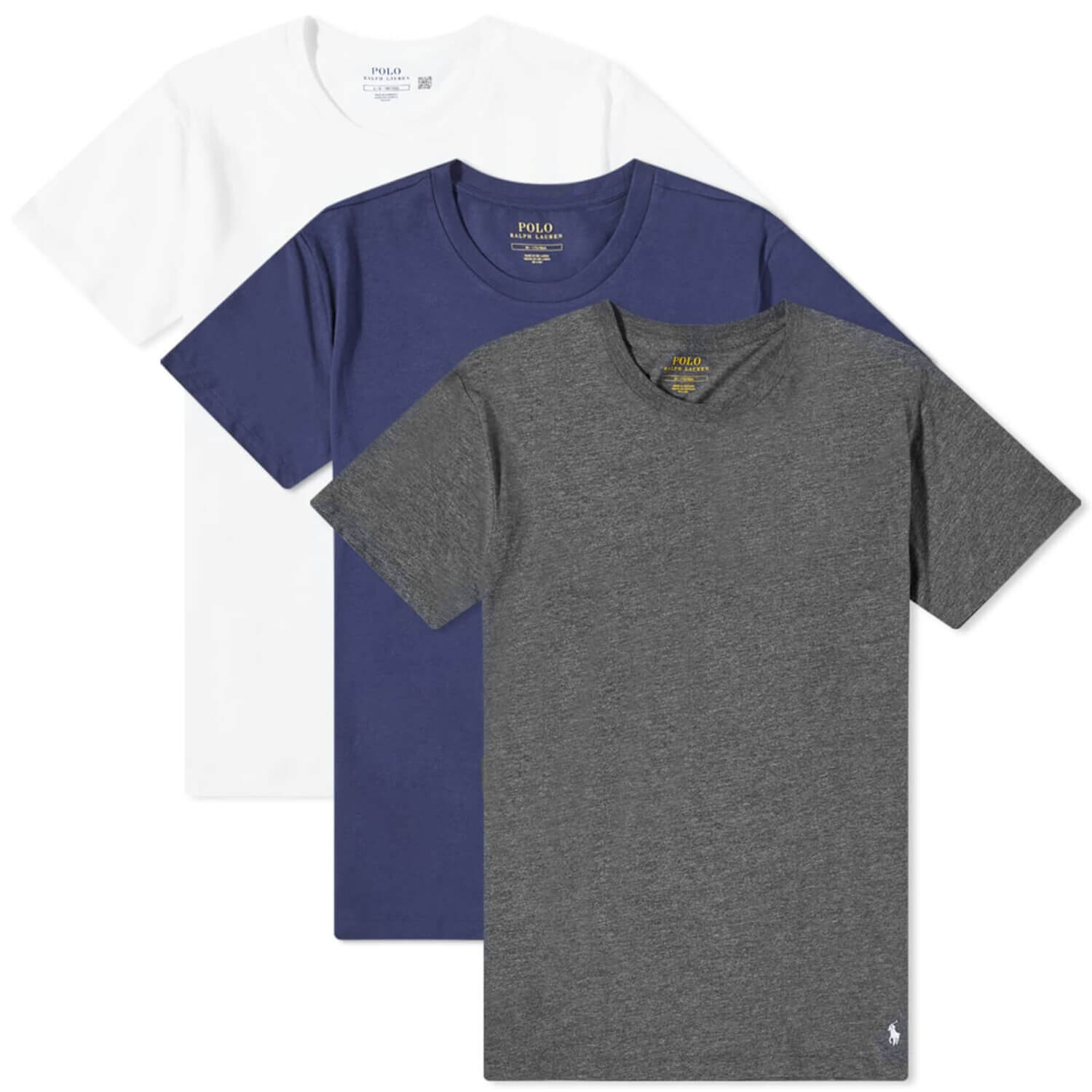 

Комплект футболок Polo Ralph Lauren Crew Base Layer, 3 предмета, темно-синий/темно-серый/белый