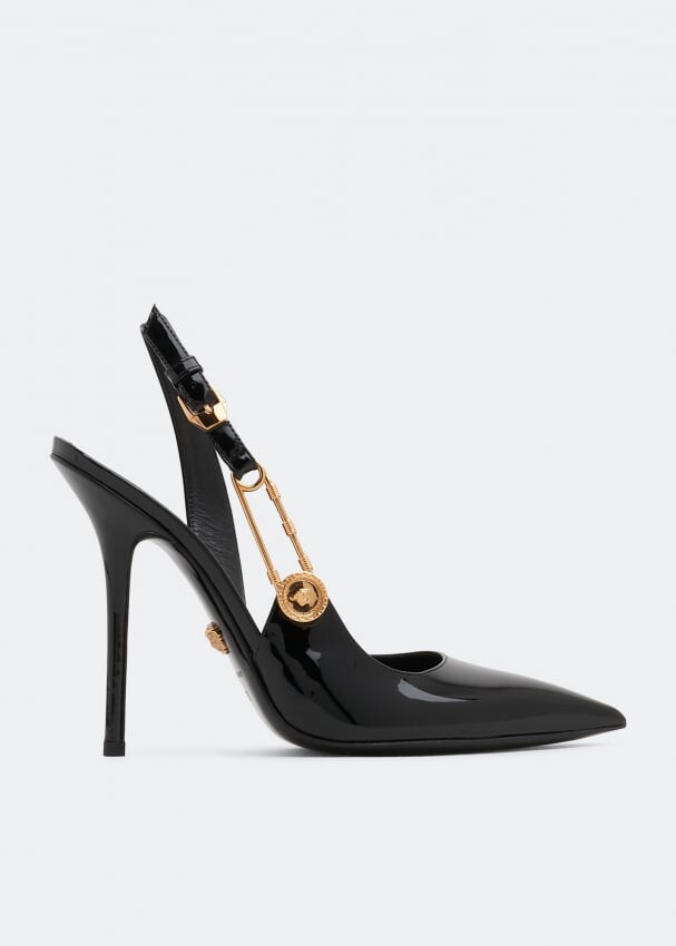 

Туфли VERSACE Safety-Pin slingback pumps, черный