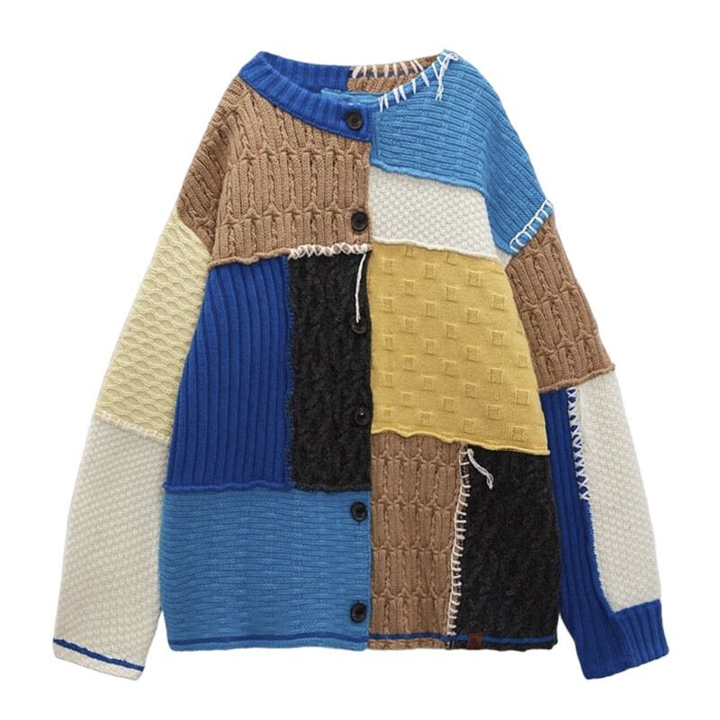 

Кардиган Zara Adererror Patchwork Oversize Knit, мультиколор