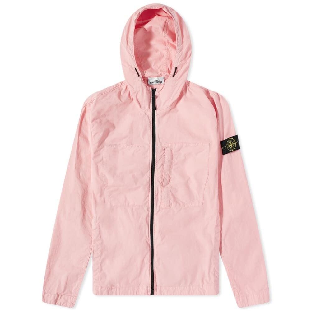 

Куртка Stone Island Supima из хлопкового твила стрейч с капюшоном, розовый