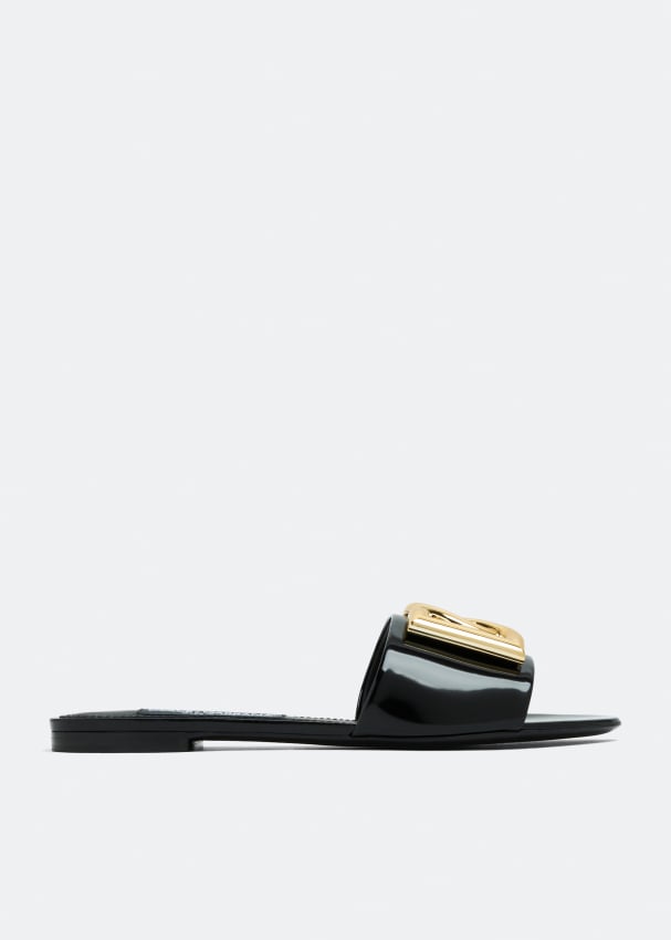 Сандалии DOLCE&GABBANA DG logo sandals, черный цена и фото