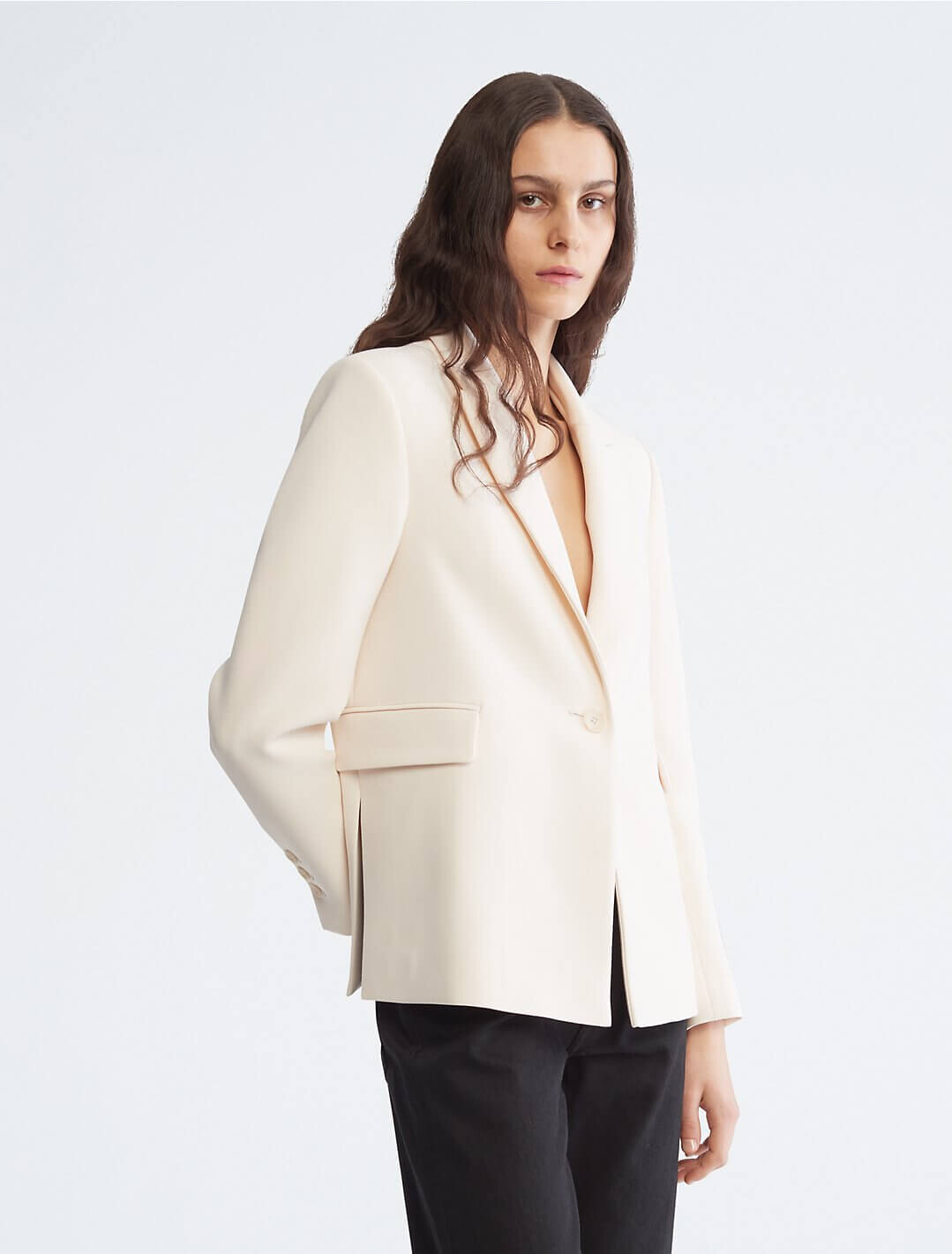 

Блейзер Calvin Klein Boxy Fit Single Button, молочный