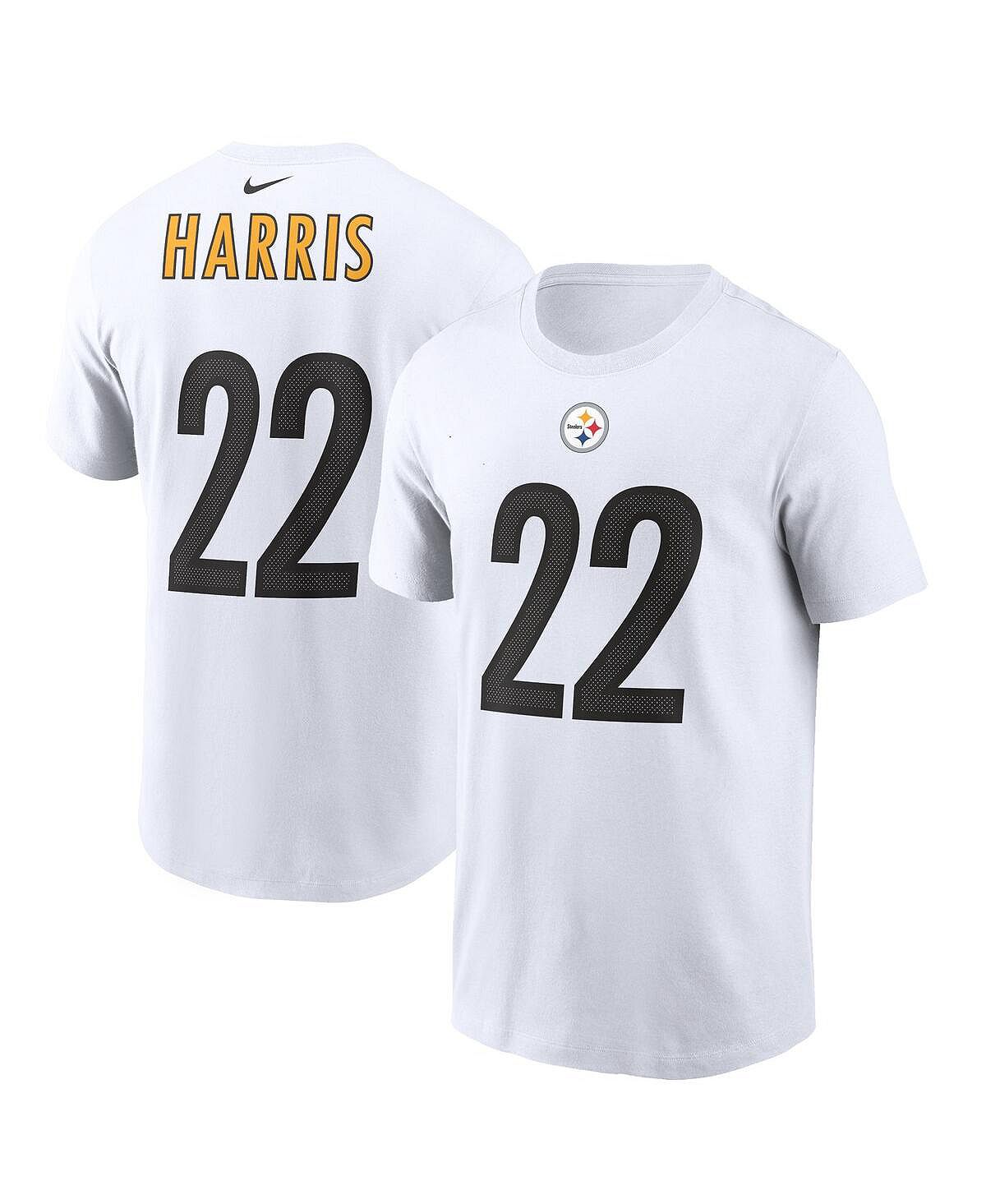 Футболка Nike Najee Harris Pittsburgh Steelers Size S/3XL, белый мужская футболка najee harris black pittsburgh steelers с именем и номером игрока футболка tri blend majestic