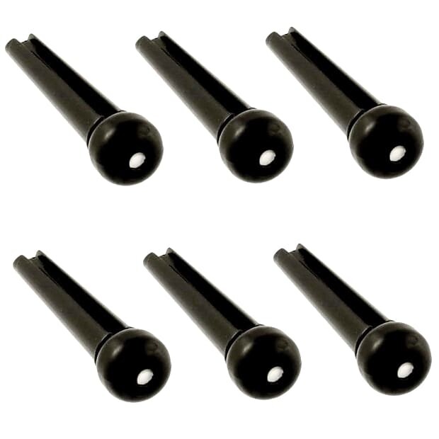 

Штифты для акустической гитары с точками-черные (6) Allparts Guitar Doted Bridge Pins-Black