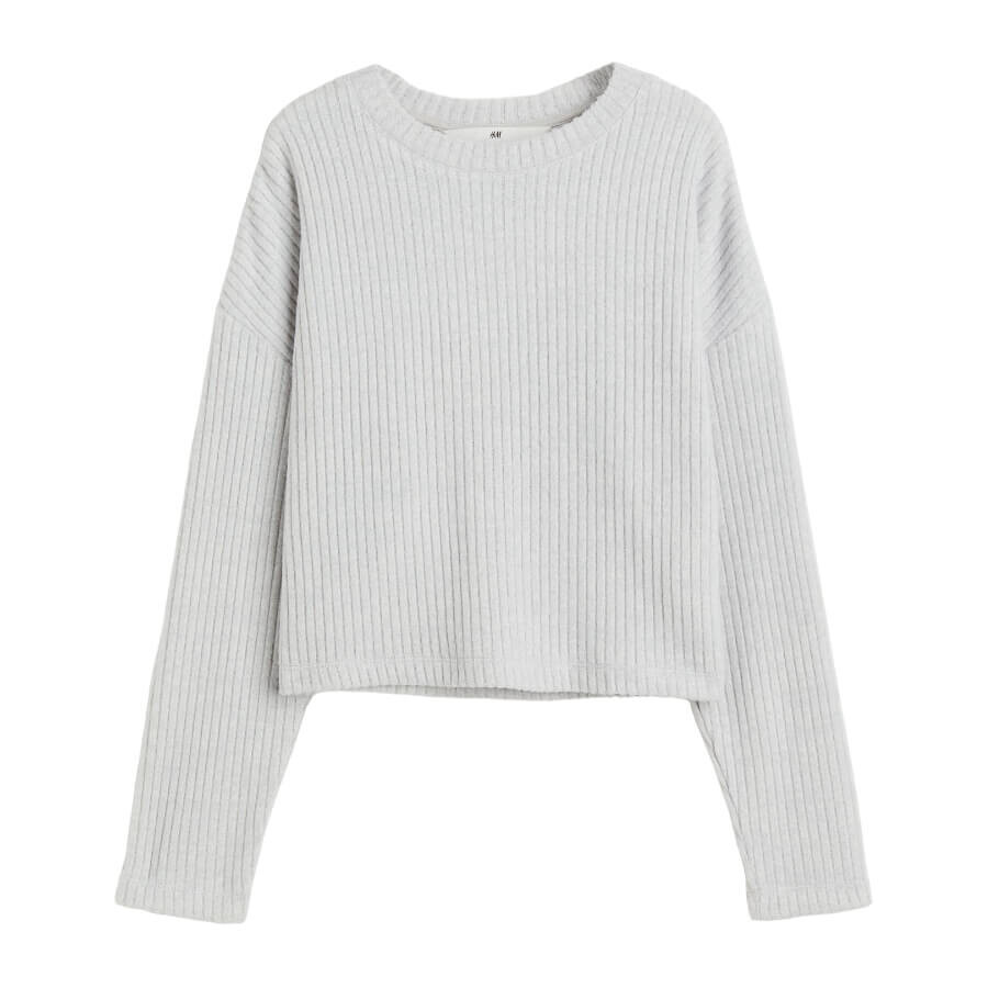 

Джемпер H&M Boxy, светло-серый меланж