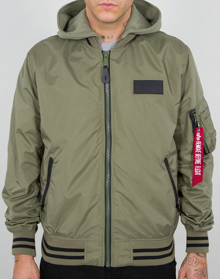 Куртка Alpha Industries MA-1 TT Hood Defense, оливковая