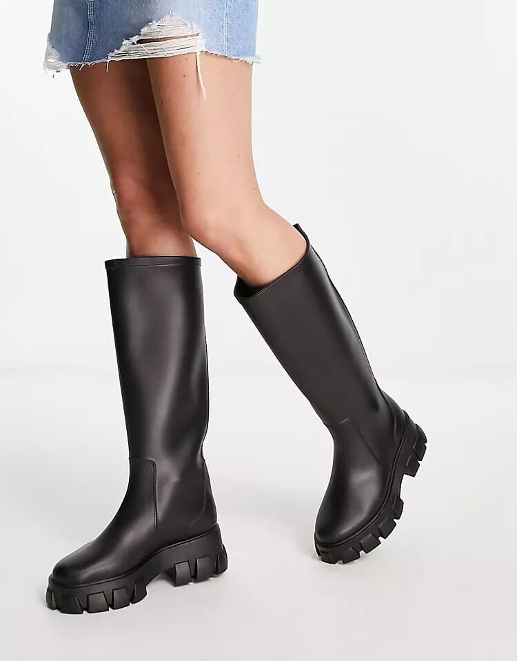 

Сапоги до колена ASOS DESIGN Gracie Chunky, черный