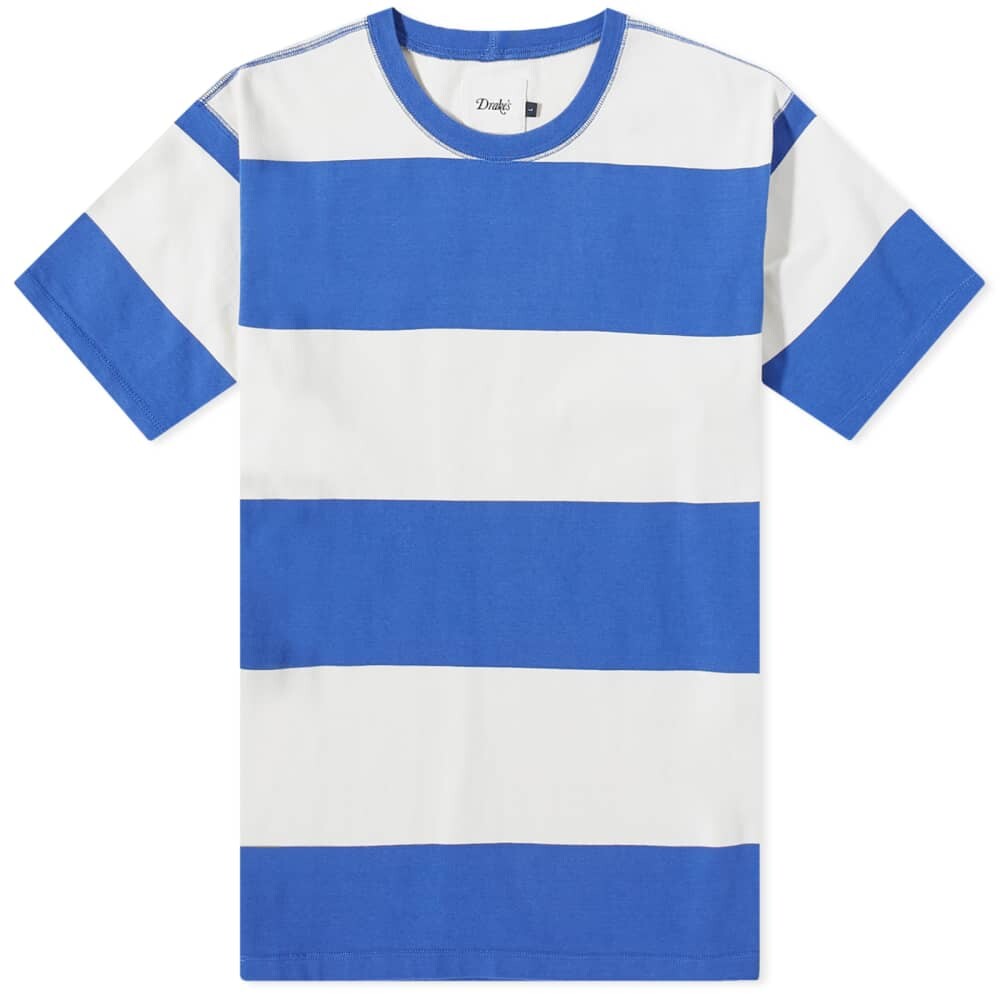 

Футболка Drake's Wide Stripe Hiking Tee, Синий