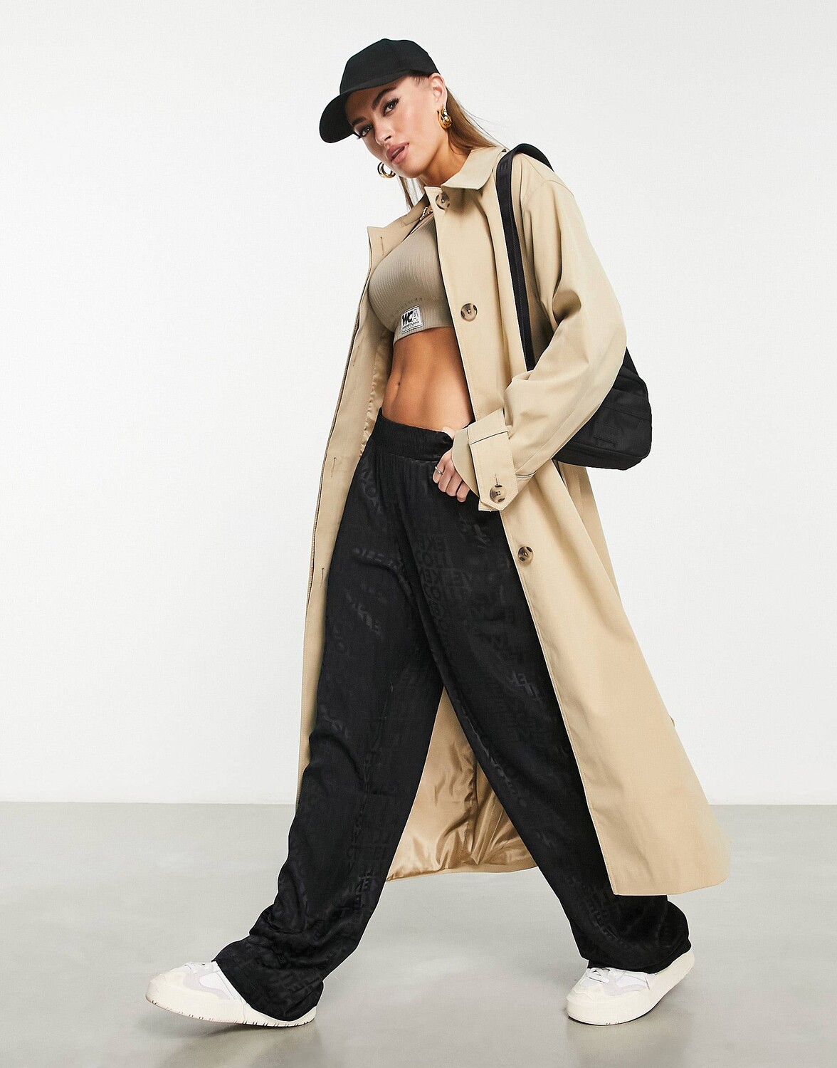 

Тренч из камня с принтом ASOS Weekend Collective, Коричневый