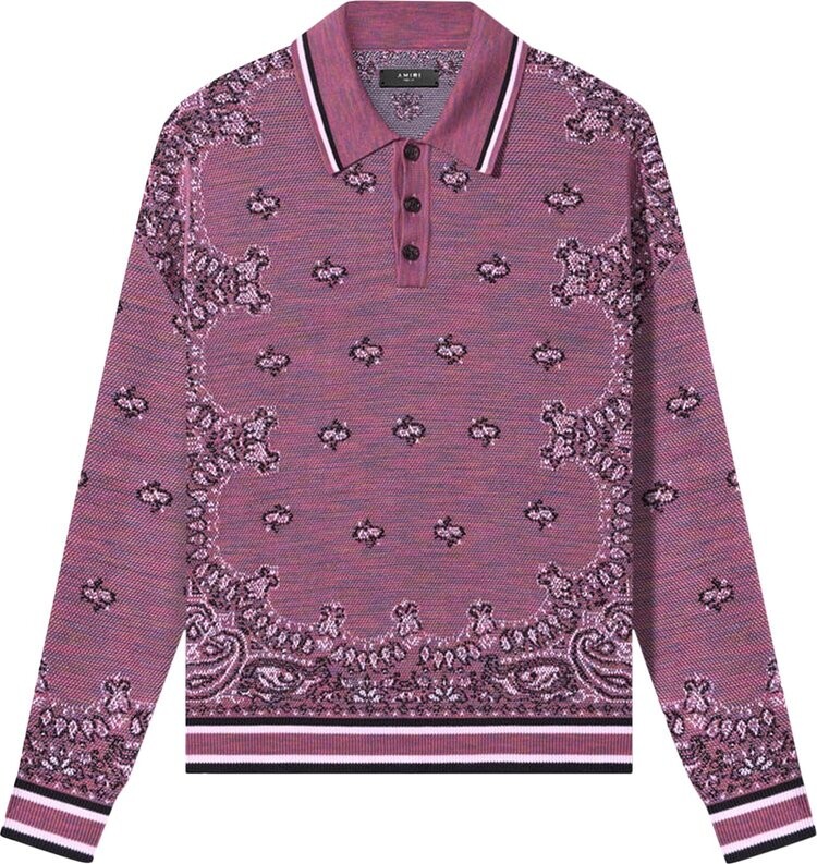 

Лонгслив Amiri Space Dye Bandana Long-Sleeve Polo 'Purple', фиолетовый